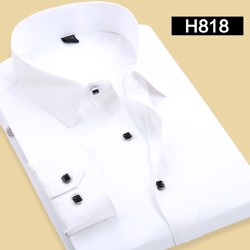 3XL 4XL 5XL Spring and Autumn New Men Long-sleeved Slim Shirt