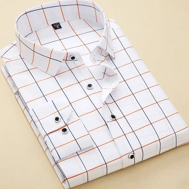 3XL 4XL 5XL Spring and Autumn New Men Long-sleeved Slim Shirt