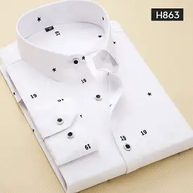 3XL 4XL 5XL Spring and Autumn New Men Long-sleeved Slim Shirt