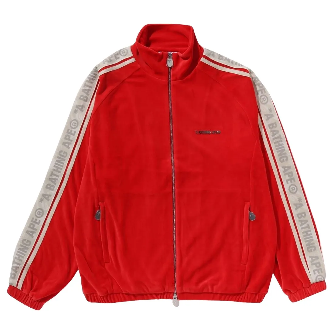 A Bathing Ape Men Metal Logo Pin Track Jacket (red)