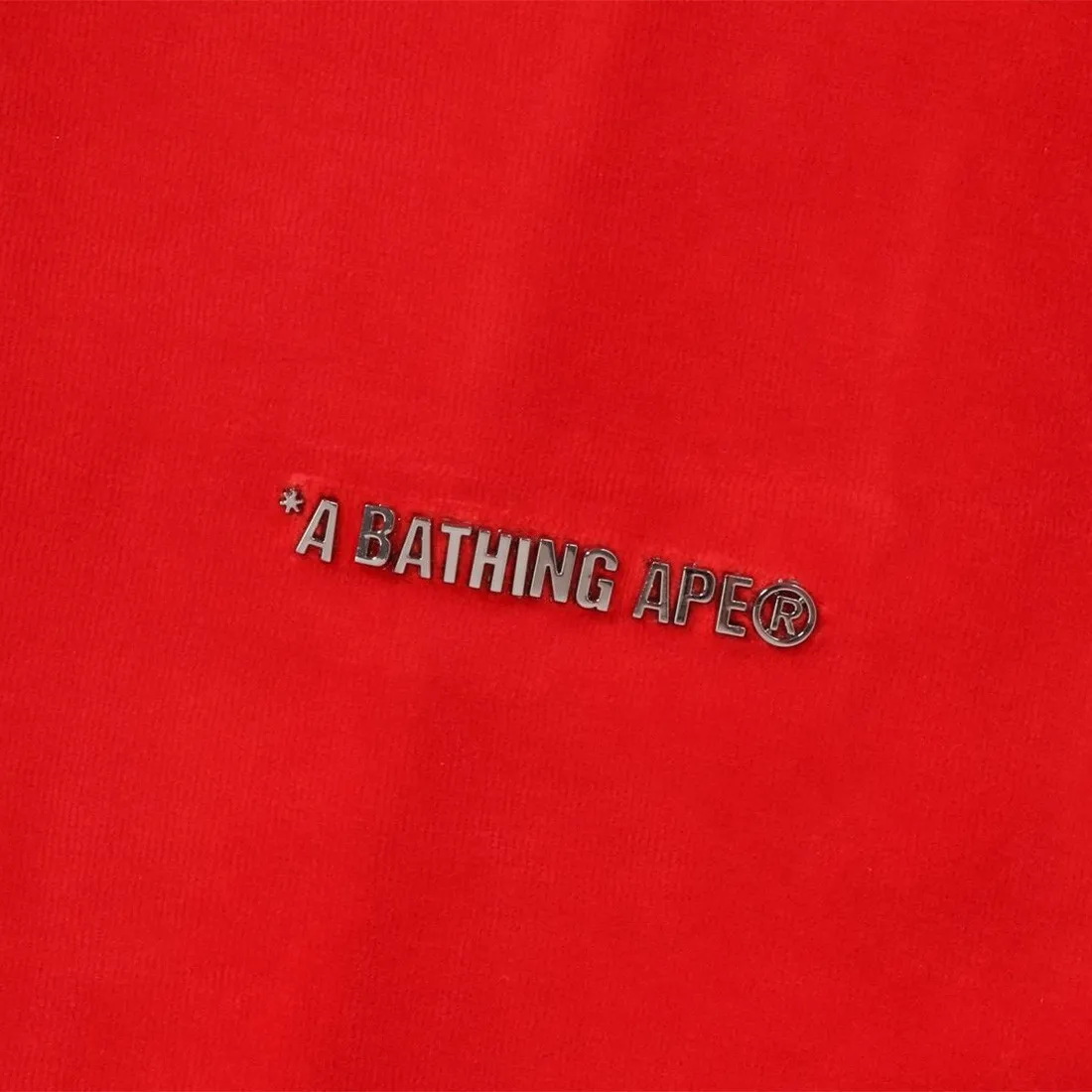 A Bathing Ape Men Metal Logo Pin Track Jacket (red)