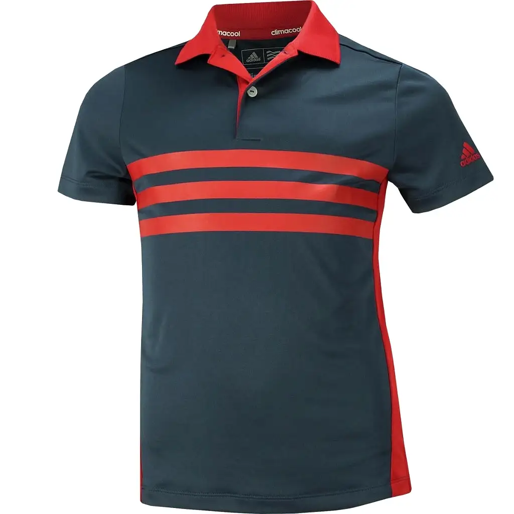 Adidas Golf Boys 3-Strips Chest Print Polo