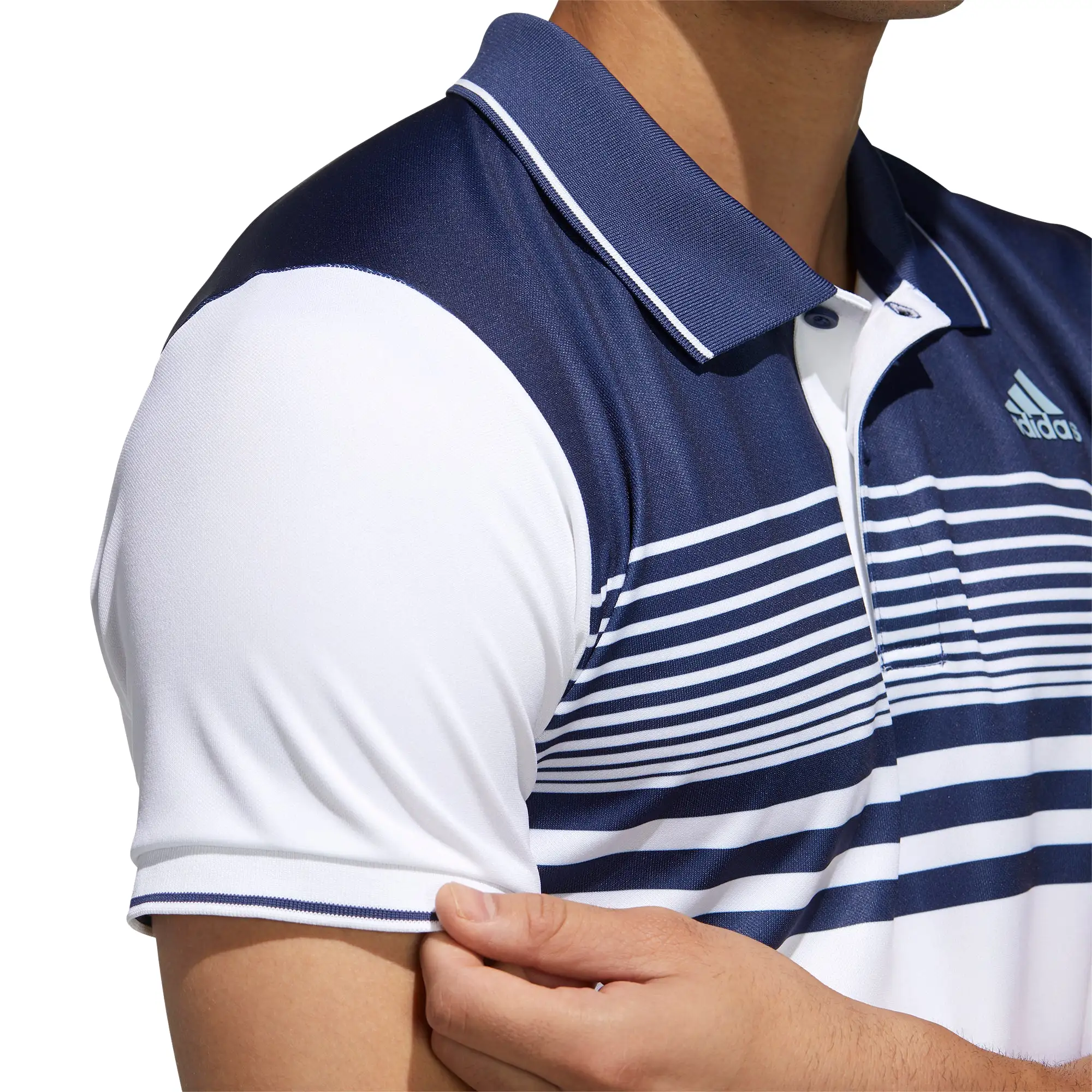 adidas Men's Polo Colorblock Pique - White/Tech Indigo FN1452