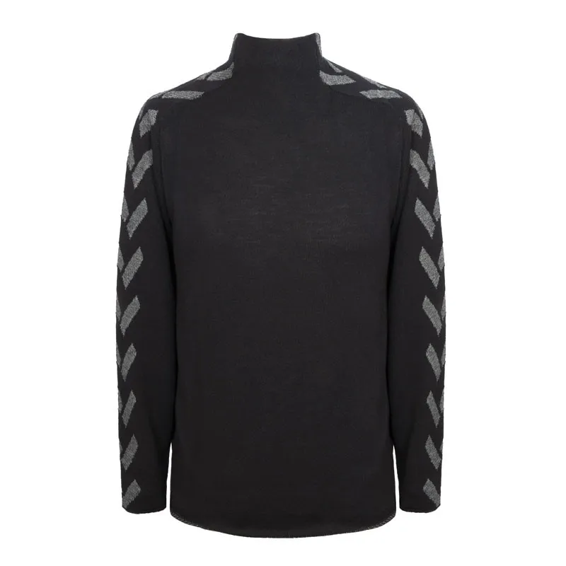 Alan Bilzerian Private Label Jacquard Mock Neck Sweater