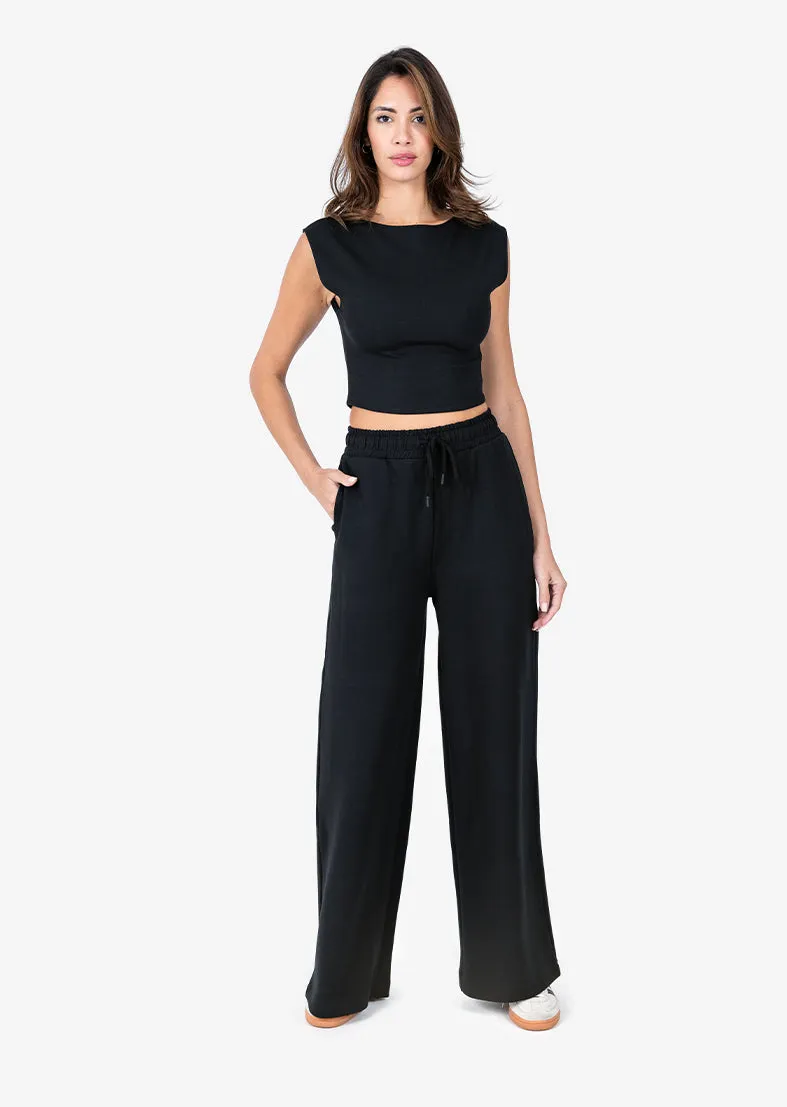 All-Around Lounge Wide Leg Trouser Black