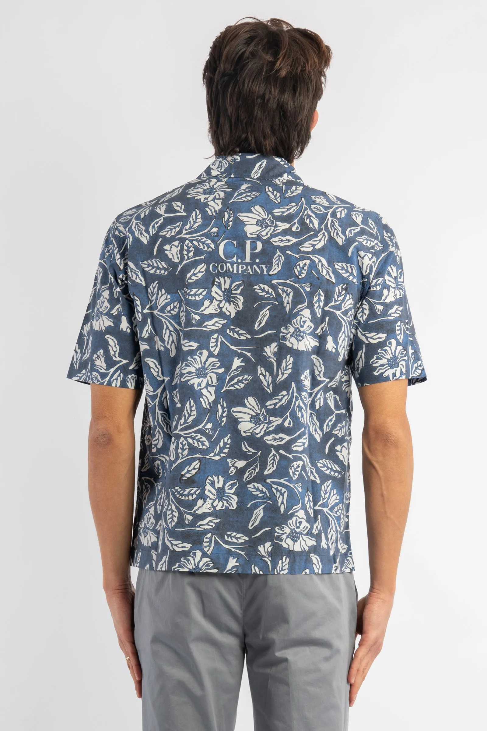 All-over Printed Popeline Short Sleeved Shirt