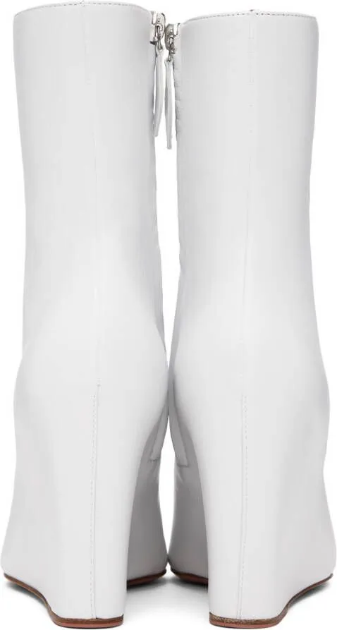 Amina Muaddi White Pernille Ankle Boot