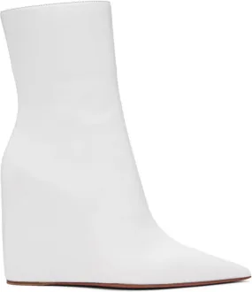 Amina Muaddi White Pernille Ankle Boot