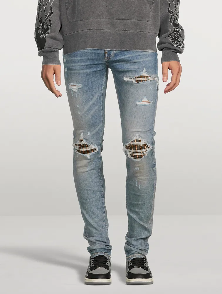 AMIRI MX1 MX1 Neon Plaid Skinny-Fit Jeans