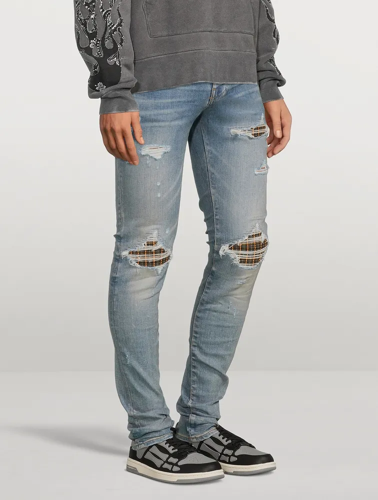 AMIRI MX1 MX1 Neon Plaid Skinny-Fit Jeans