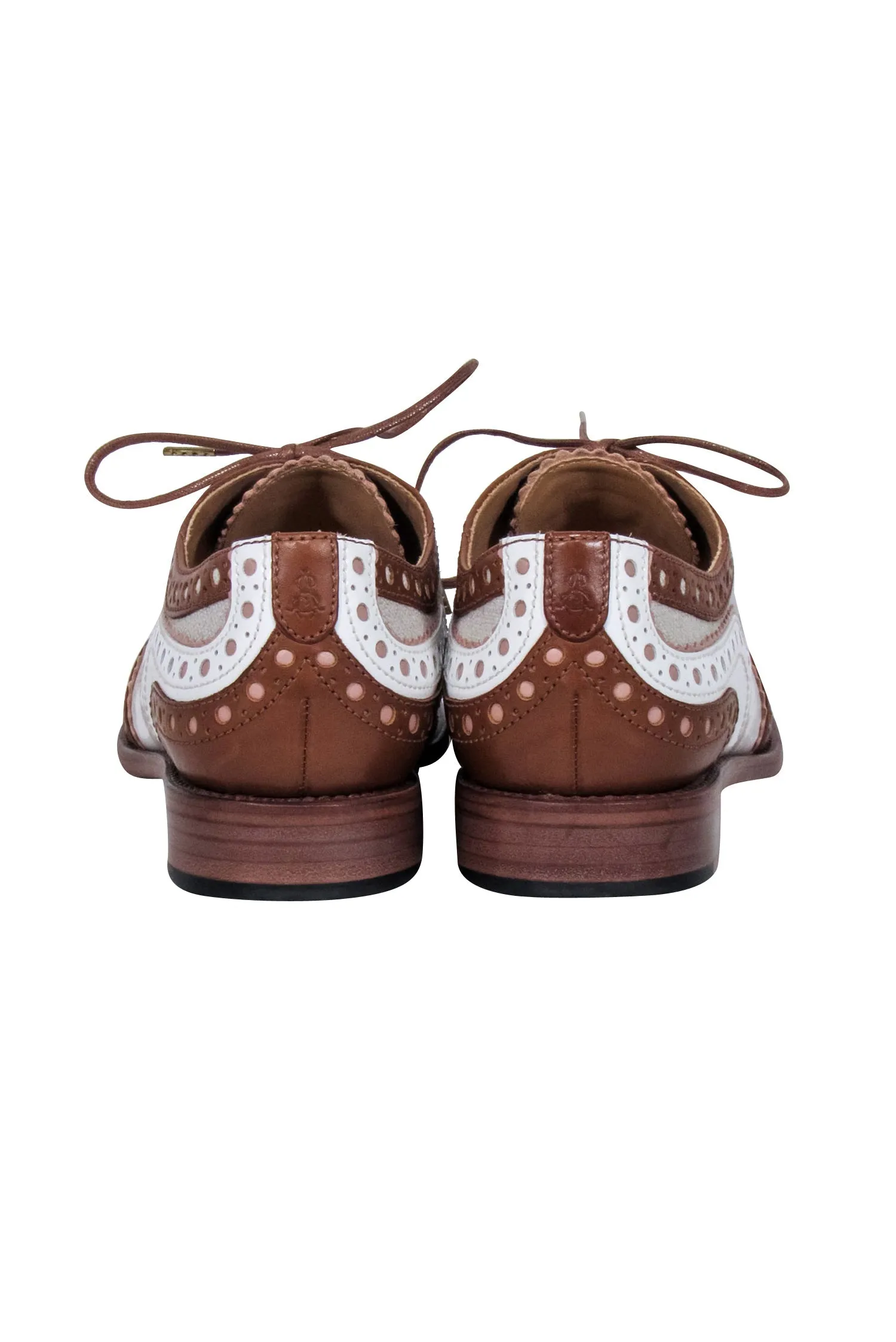 Angela Scott - Cognac & White Mr. Doubt Oxfords Sz 9