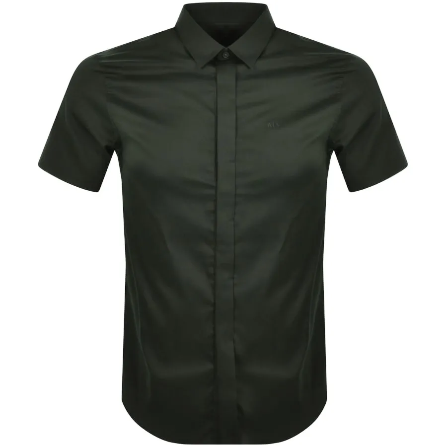 Armani Exchange Slim Fit Short Sleeved Shirt Green