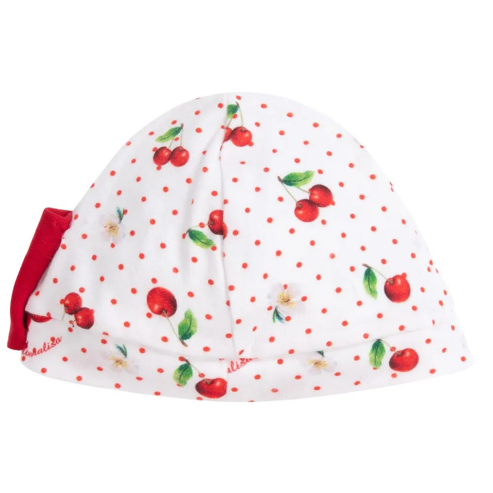 Baby Girls White Cotton Hat