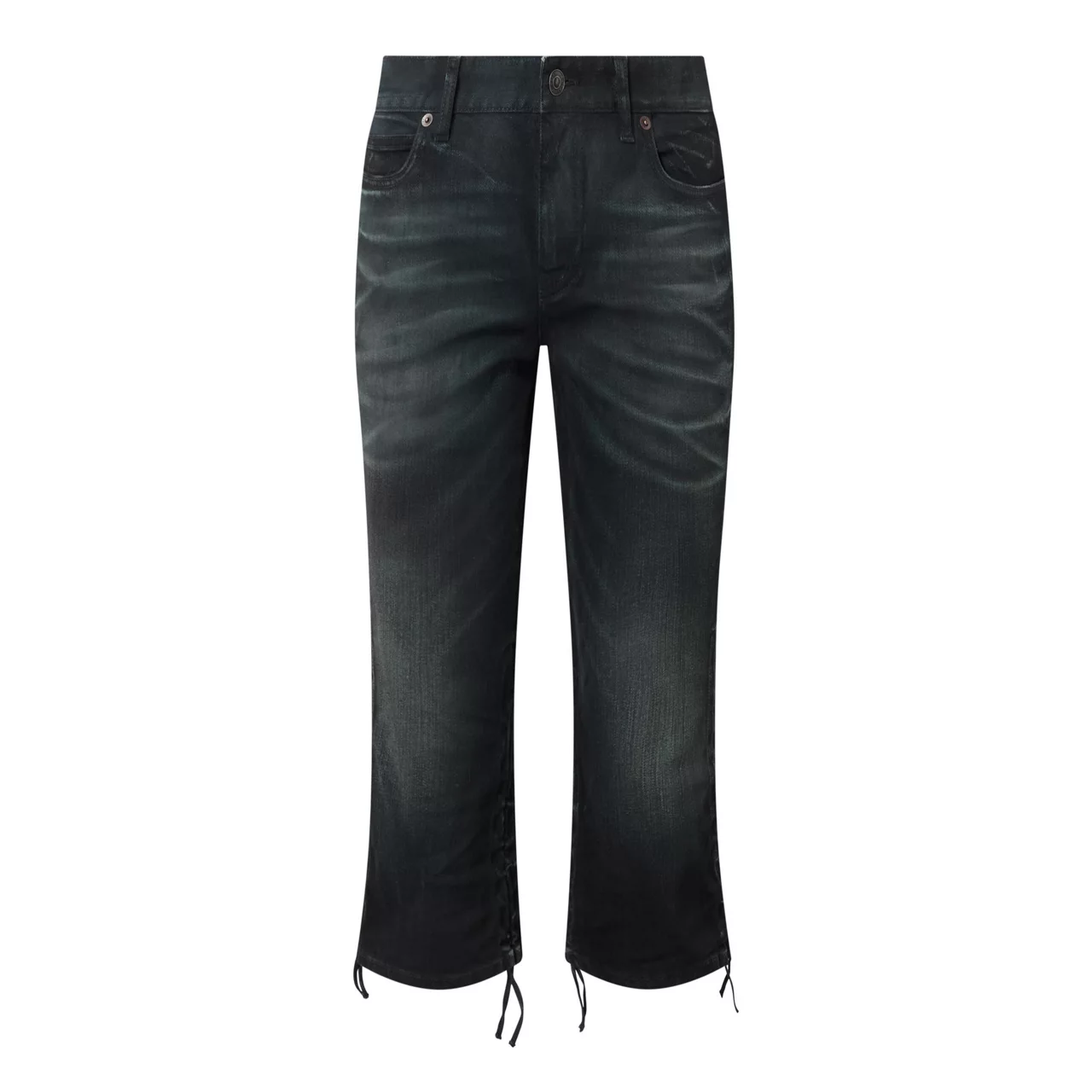 BALENCIAGA Distressed Capri Jeans - Dark Blue