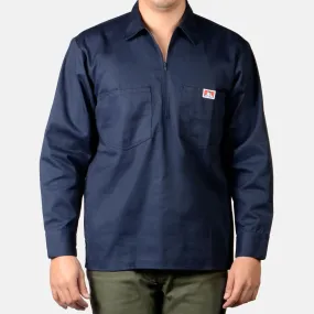 Ben Davis Half Zip Long Sleeve Solid - Navy