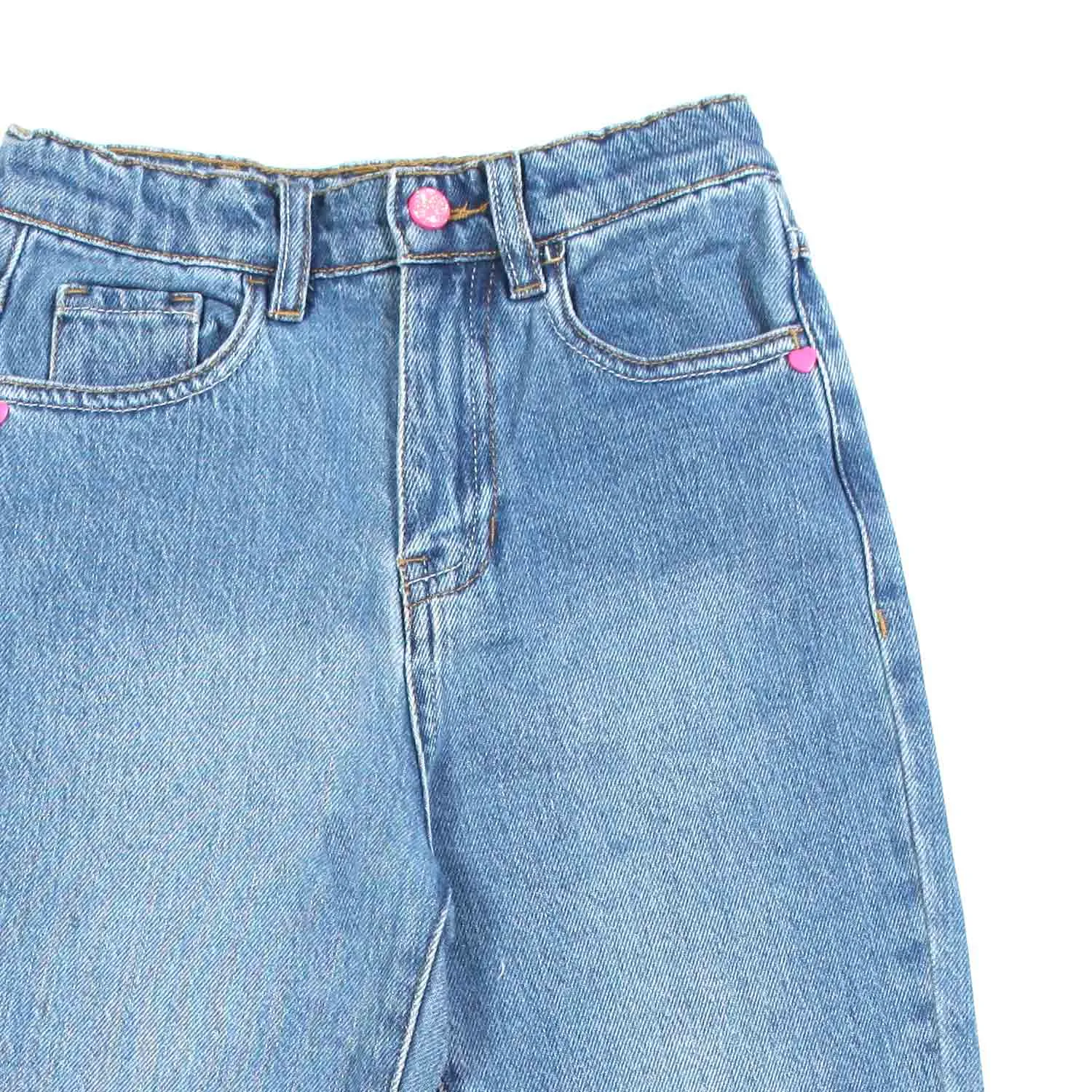 Billieblush Light Jeans With Pink Details For Girls