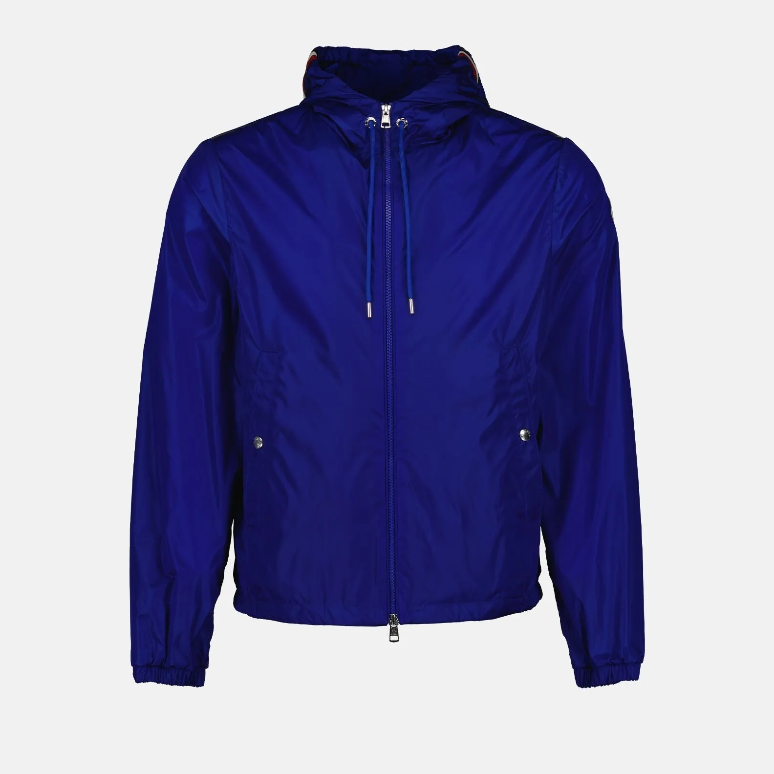 Blue Nylon Jacket with Logo Patch