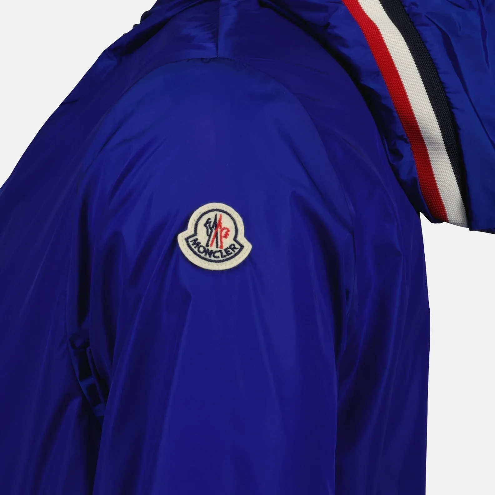 Blue Nylon Jacket with Logo Patch