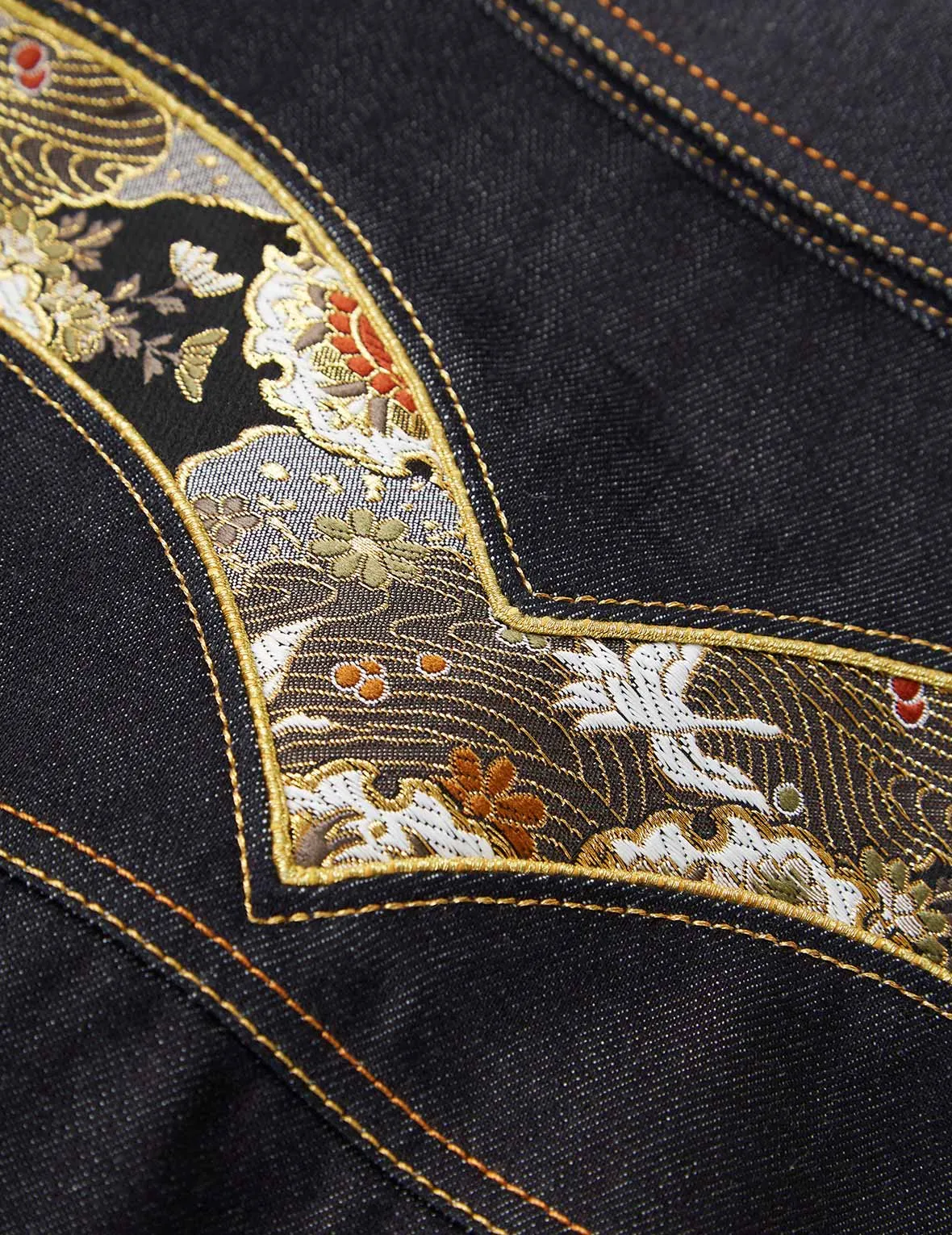 Brocade Daicock Appliqué Denim Jacket