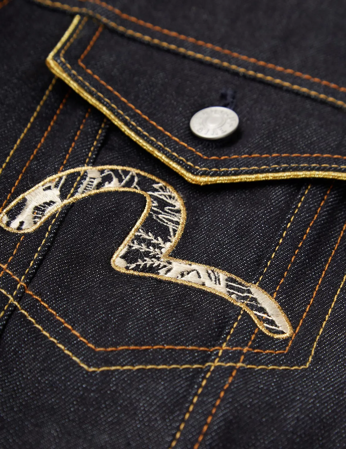 Brocade Daicock Appliqué Denim Jacket