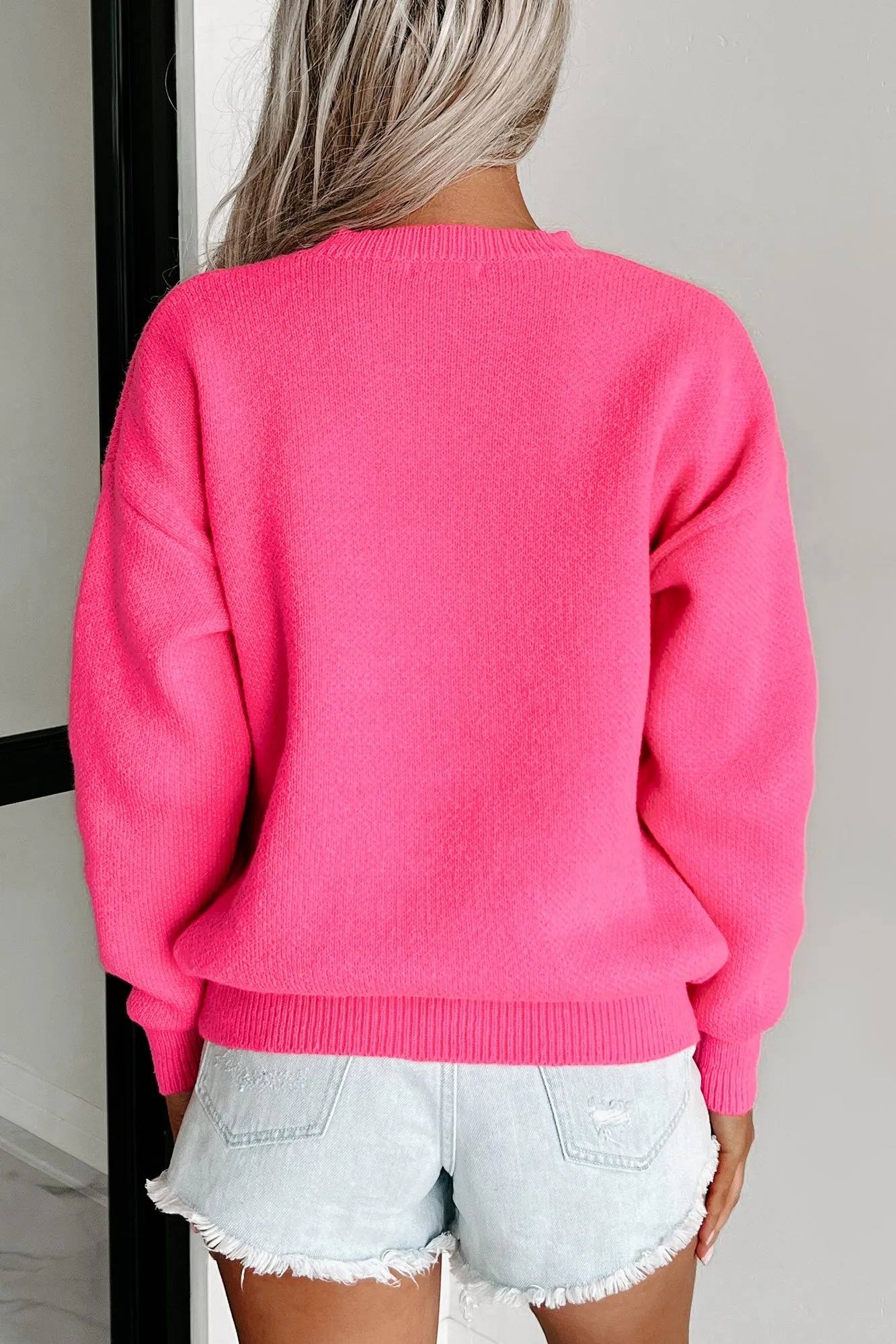 Brunch Babe Sweater (Fuchsia)