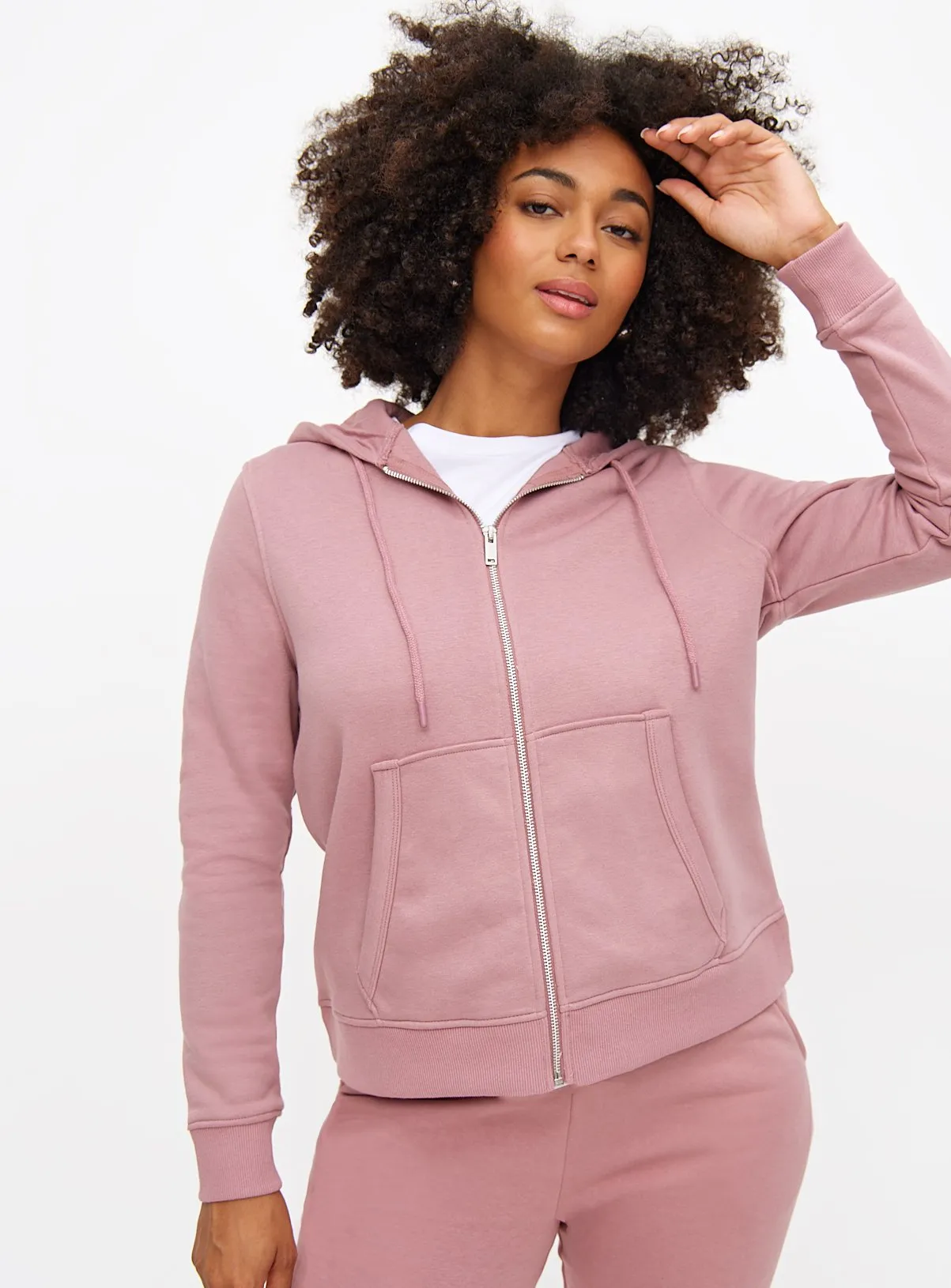 Buy Pink Zip-Through Coord Hoodie M | Hoodies and sweatshirts | Tu