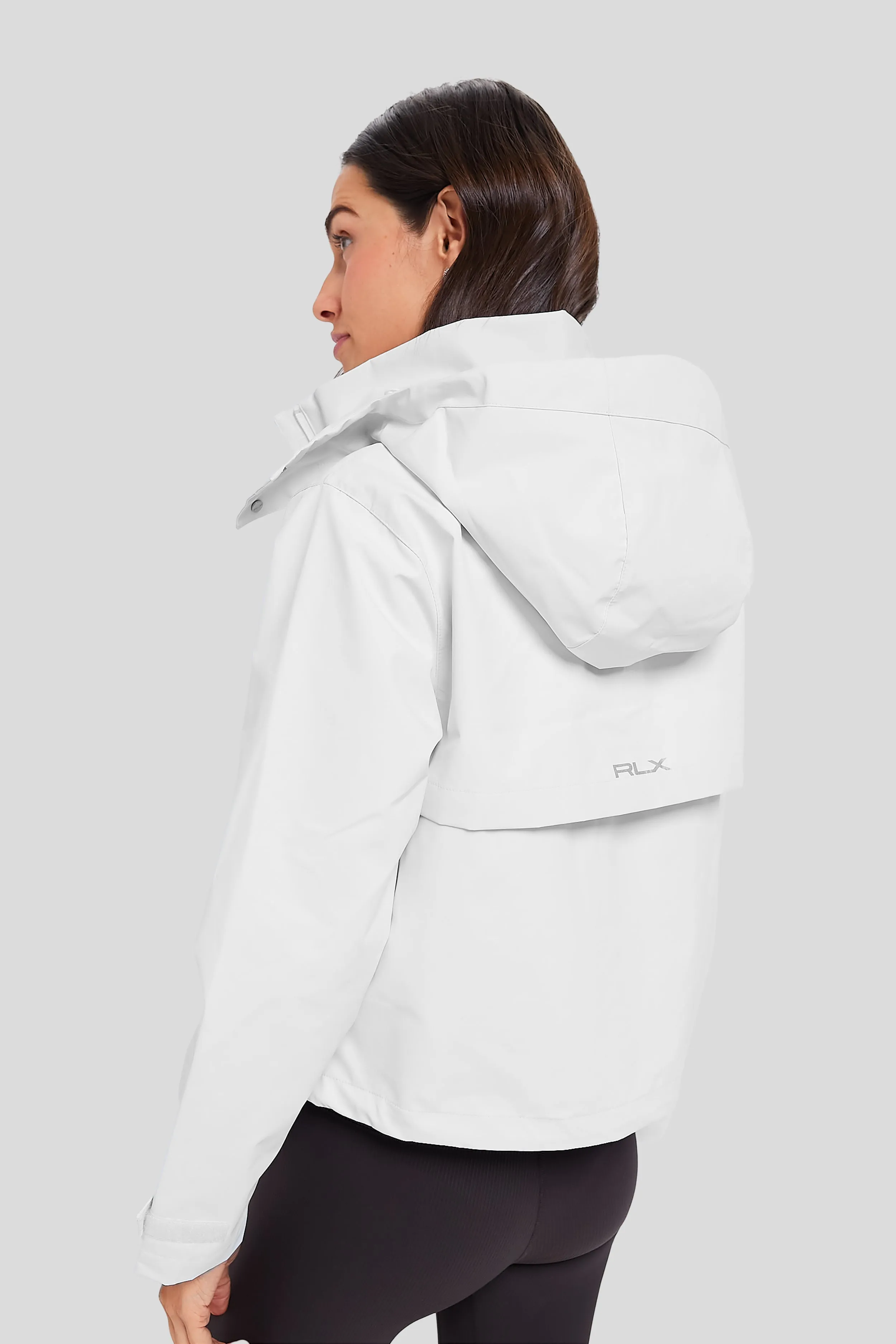 Ceramic White Eco Poly Plainweave Full Zip Rain Jacket