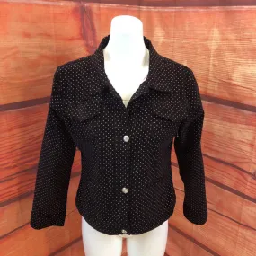 COAST TO COAST BROWN CORDUROY POLKA DOT JACKET SIZE LARGE TCC