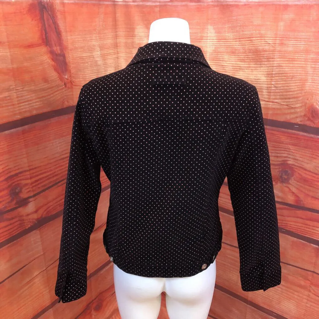 COAST TO COAST BROWN CORDUROY POLKA DOT JACKET SIZE LARGE TCC