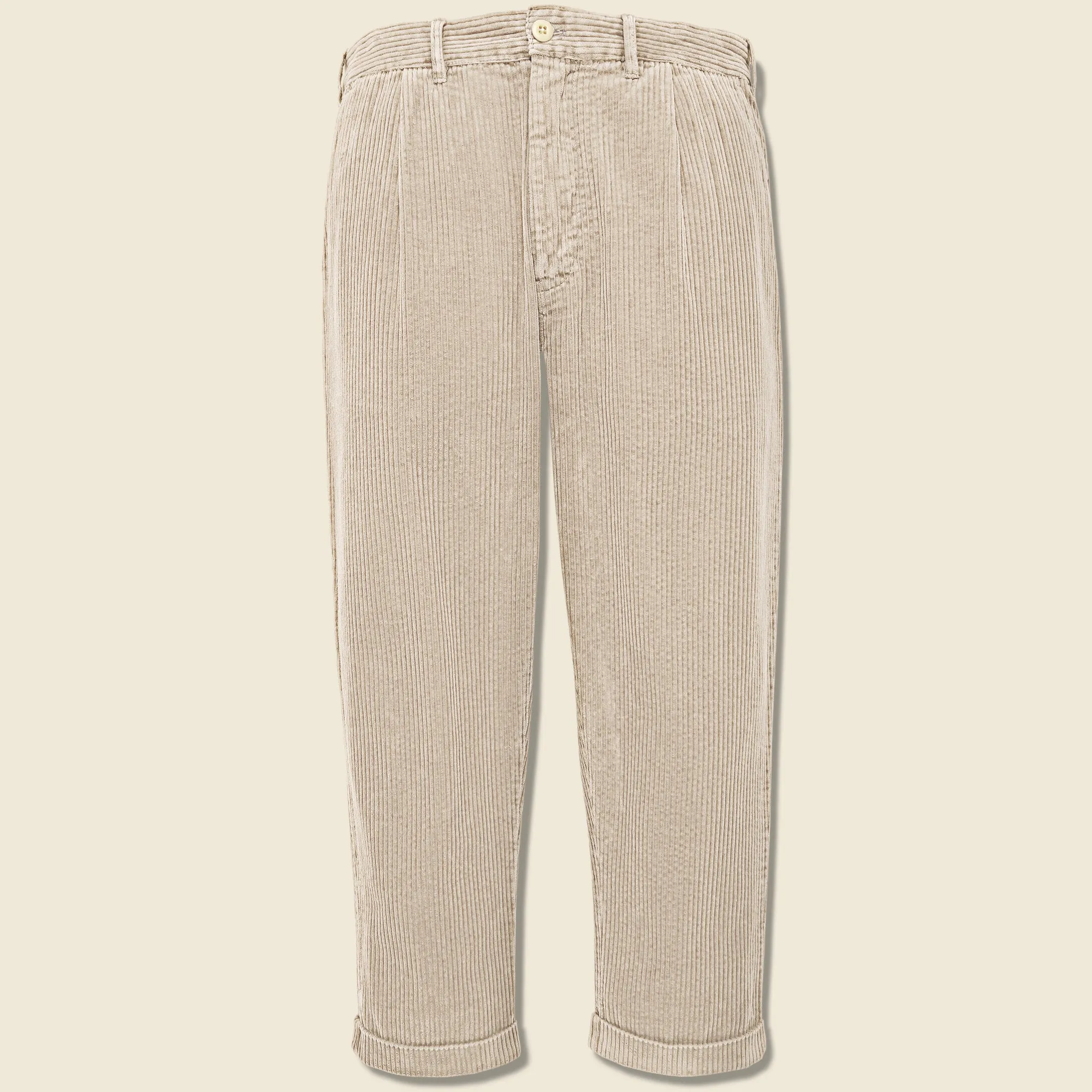 Corduroy Pleated Pant - Cloud Grey