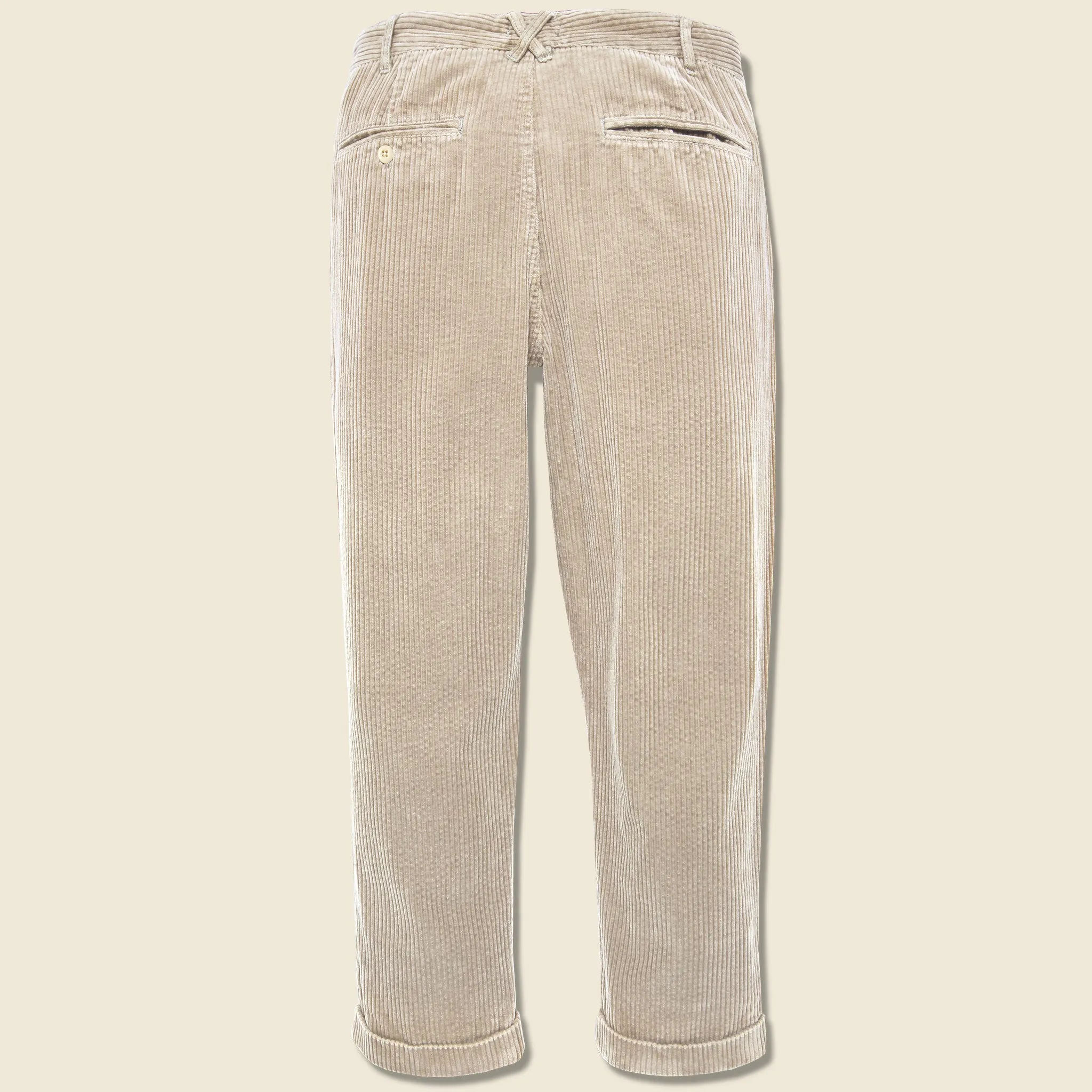 Corduroy Pleated Pant - Cloud Grey