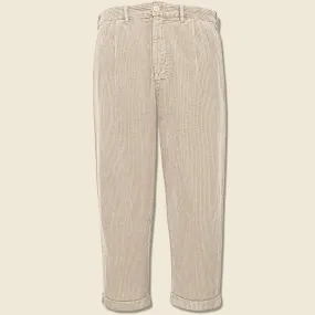 Corduroy Pleated Pant - Cloud Grey