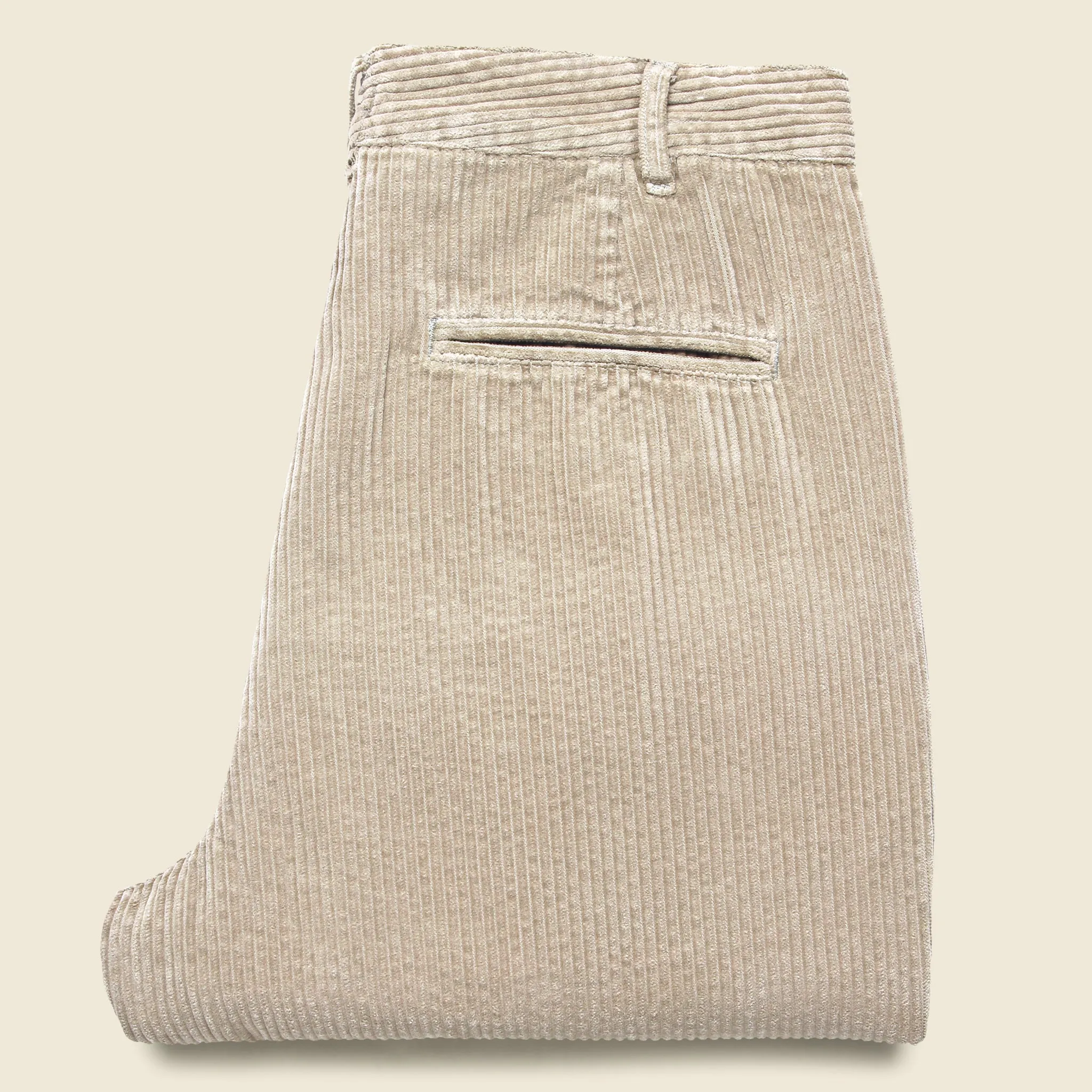 Corduroy Pleated Pant - Cloud Grey