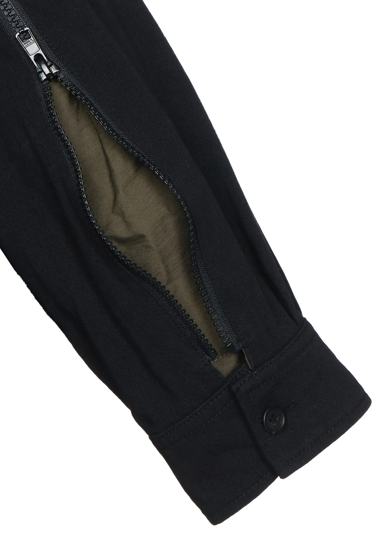 COTTON/HEMP TWILL BACK YOKE ZIP COAT