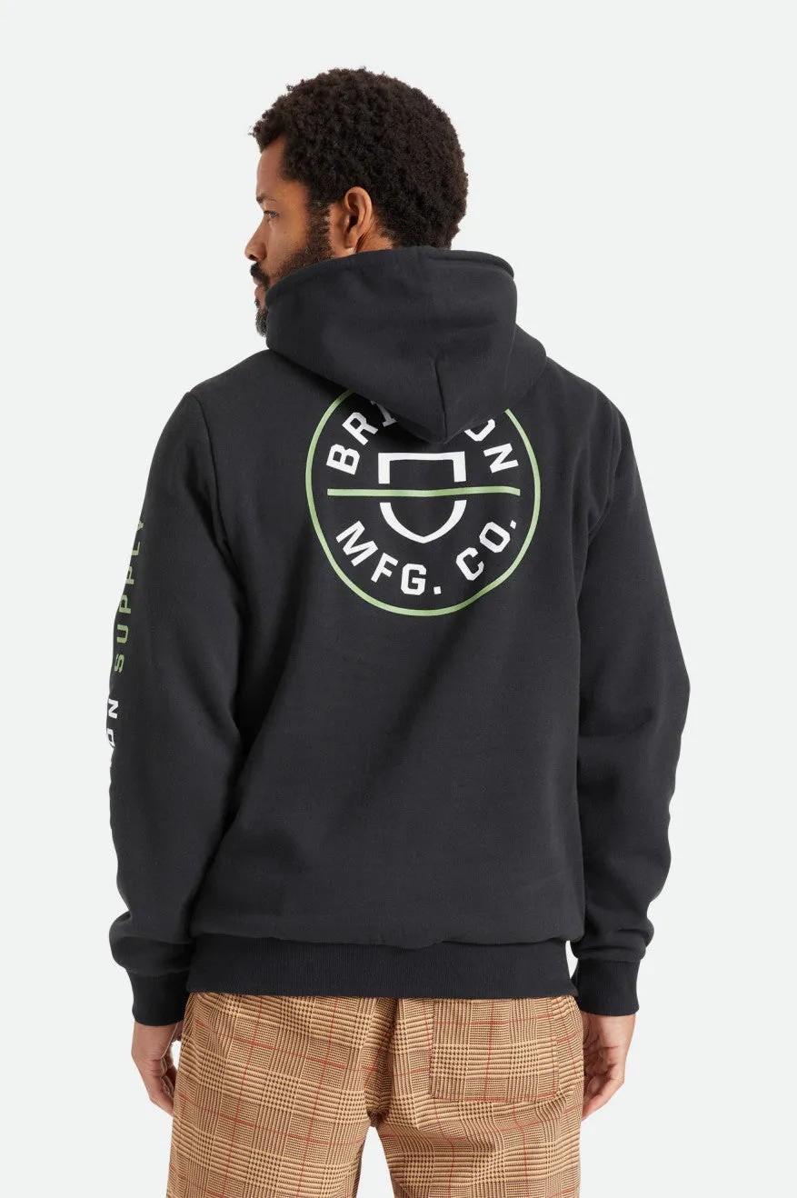 Crest Hood - Black/Epsom Green/White