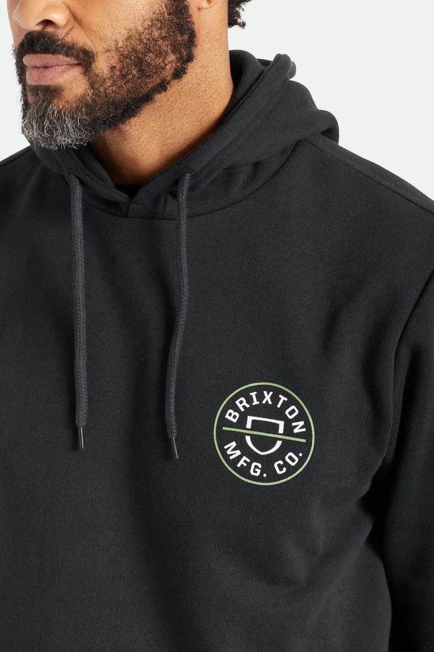 Crest Hood - Black/Epsom Green/White