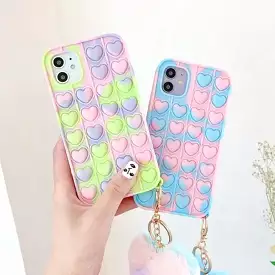 Cute Pastel Love Hearts Phone Case for iphone7/7plus/8/8P/X/XS/XR/XS Max/11/11 pro/11 pro