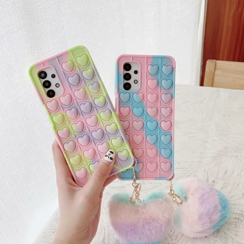 Cute Pastel Love Hearts Phone Case for iphone7/7plus/8/8P/X/XS/XR/XS Max/11/11 pro/11 pro