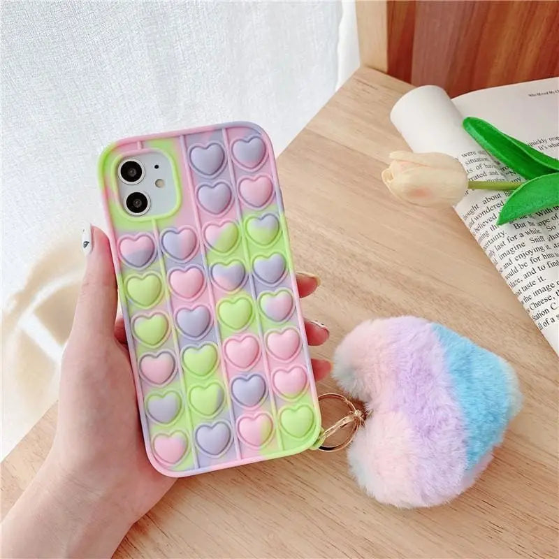 Cute Pastel Love Hearts Phone Case for iphone7/7plus/8/8P/X/XS/XR/XS Max/11/11 pro/11 pro