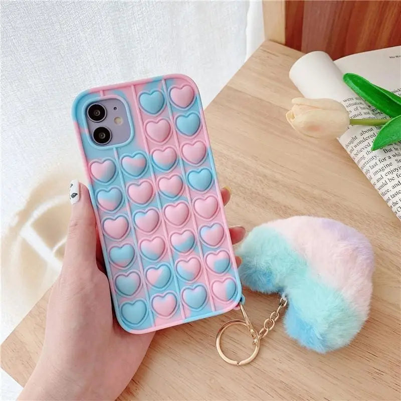 Cute Pastel Love Hearts Phone Case for iphone7/7plus/8/8P/X/XS/XR/XS Max/11/11 pro/11 pro