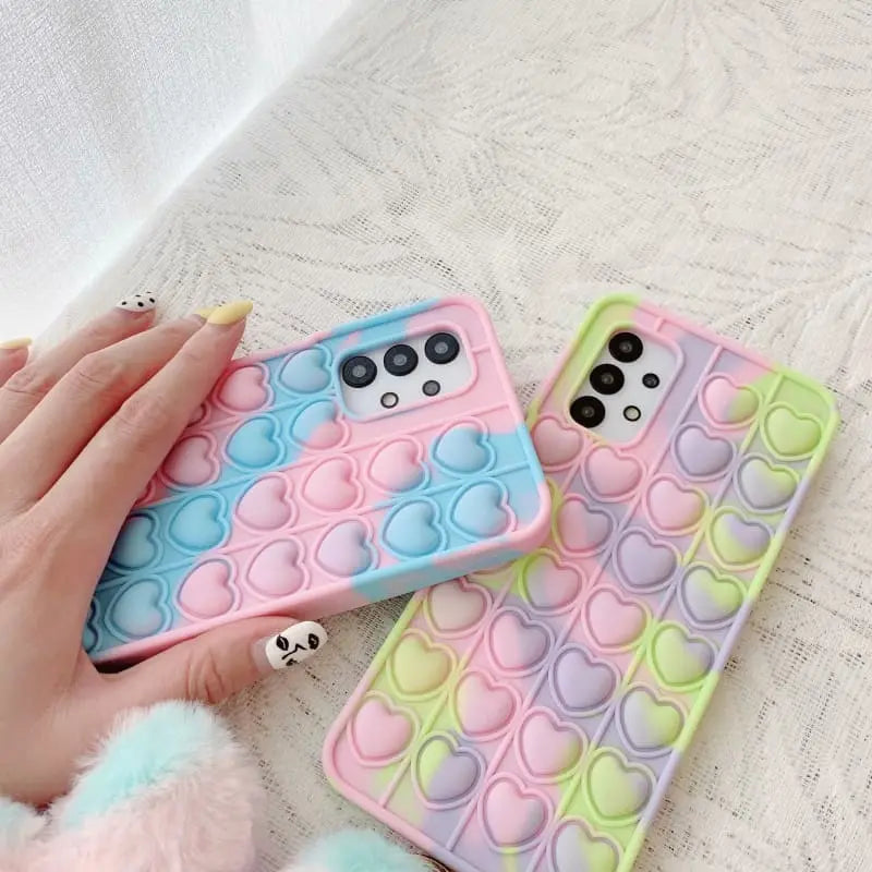 Cute Pastel Love Hearts Phone Case for iphone7/7plus/8/8P/X/XS/XR/XS Max/11/11 pro/11 pro