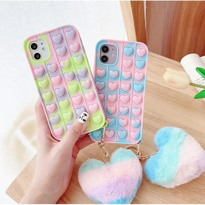 Cute Pastel Love Hearts Phone Case for iphone7/7plus/8/8P/X/XS/XR/XS Max/11/11 pro/11 pro