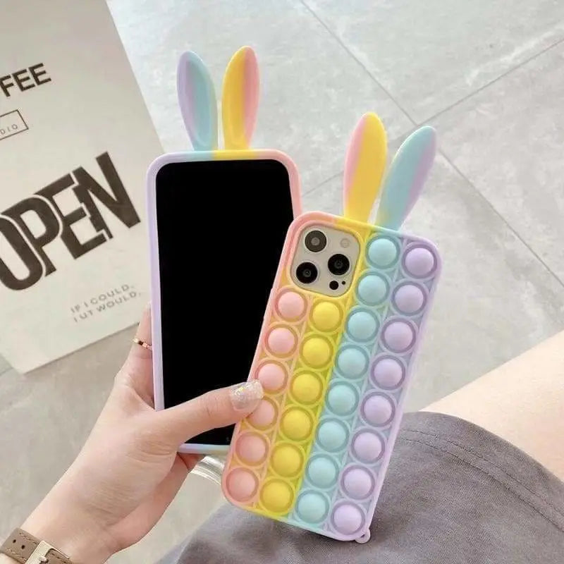 Cute Pastel Rabbit Ears Rainbow Bunny Phone Case MM1759