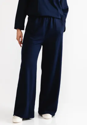 d.e.c.k by Decollage Wide Leg Casual Trousers, Navy