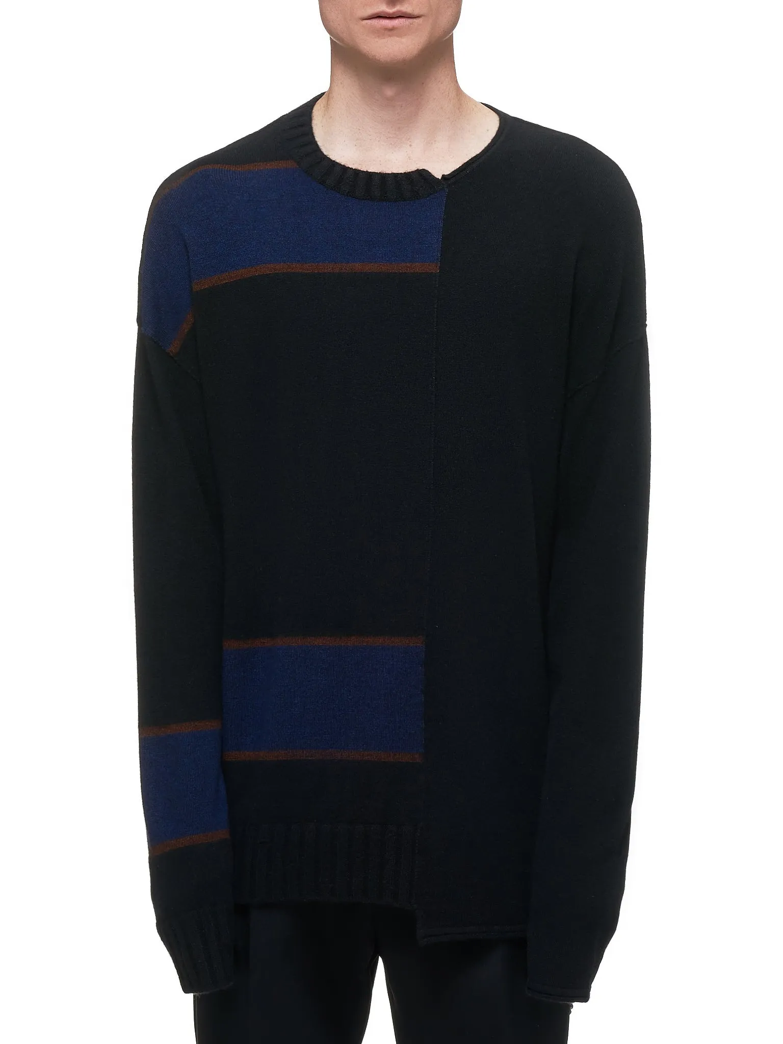 Deconstructed Sweater (0M193-2009-BLACK-NAVY-BROWN)