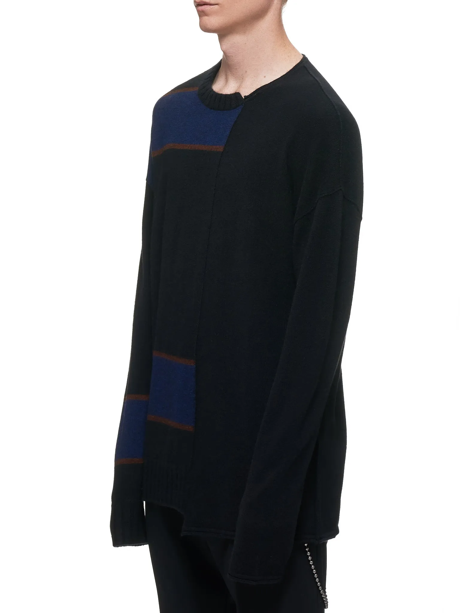 Deconstructed Sweater (0M193-2009-BLACK-NAVY-BROWN)