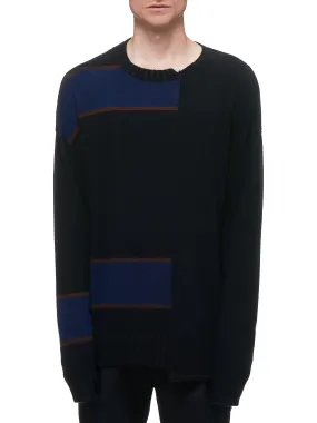 Deconstructed Sweater (0M193-2009-BLACK-NAVY-BROWN)