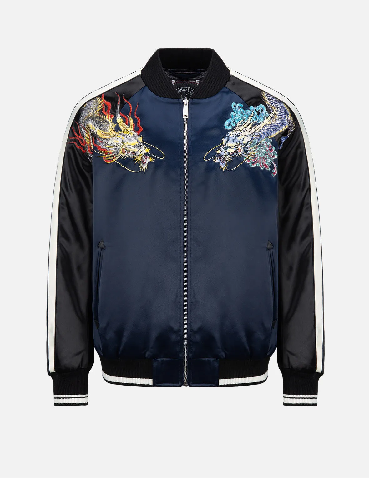 Dragon Embroidery Satin Padded Souvenir Jacket