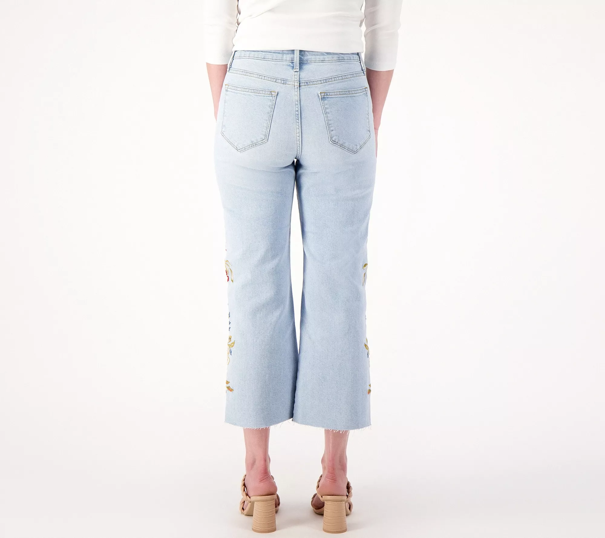 Driftwood Jeans Charlee Wide Leg Embroidered Crop- Maui