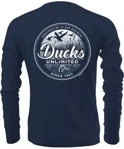 Ducks Unlimited Men's Long Sleeve Louver Circle Graphic T-Shirt